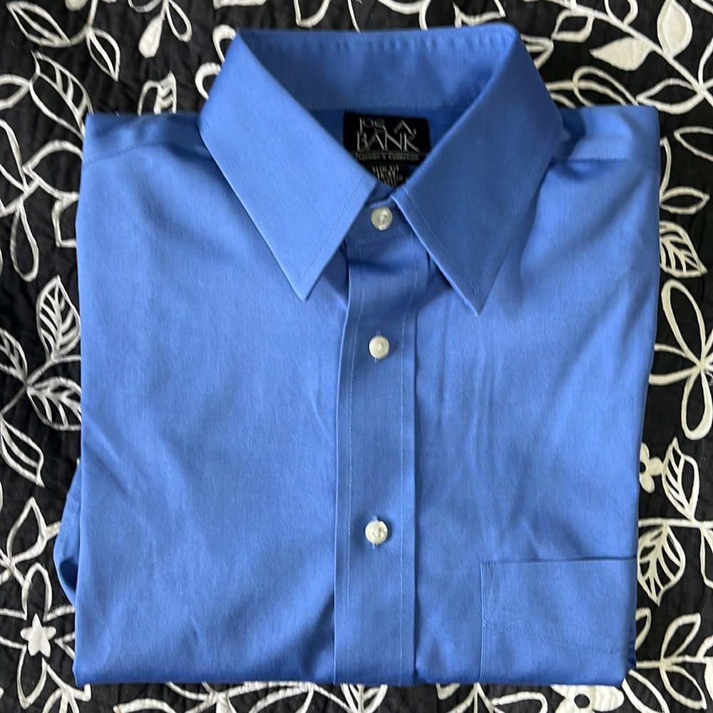 (17)New Mens long sleeve dress shirt by Jos A Bank. Size 15-33. Slim Fit